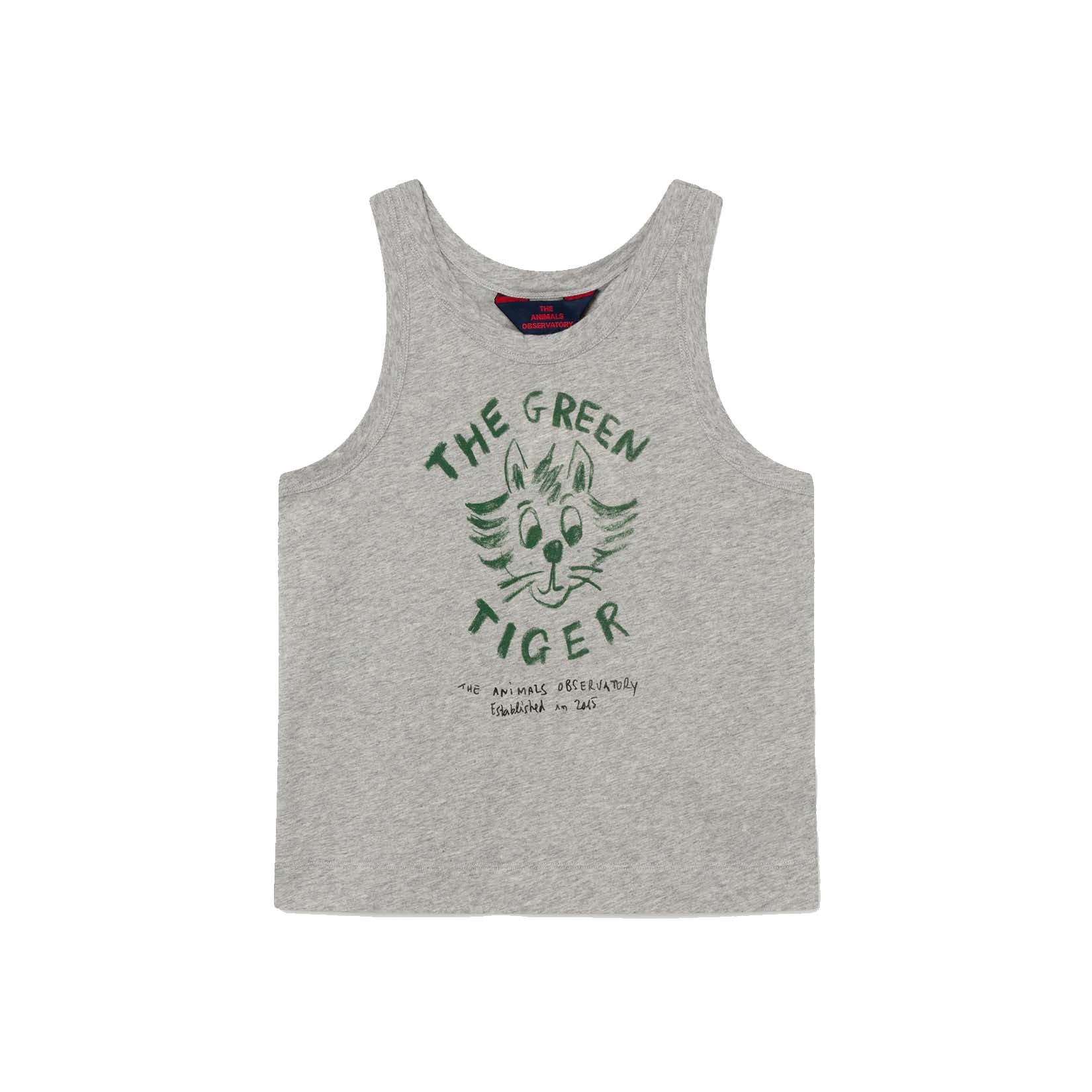 Boys & Girls Grey Tiger Cotton Tank Top