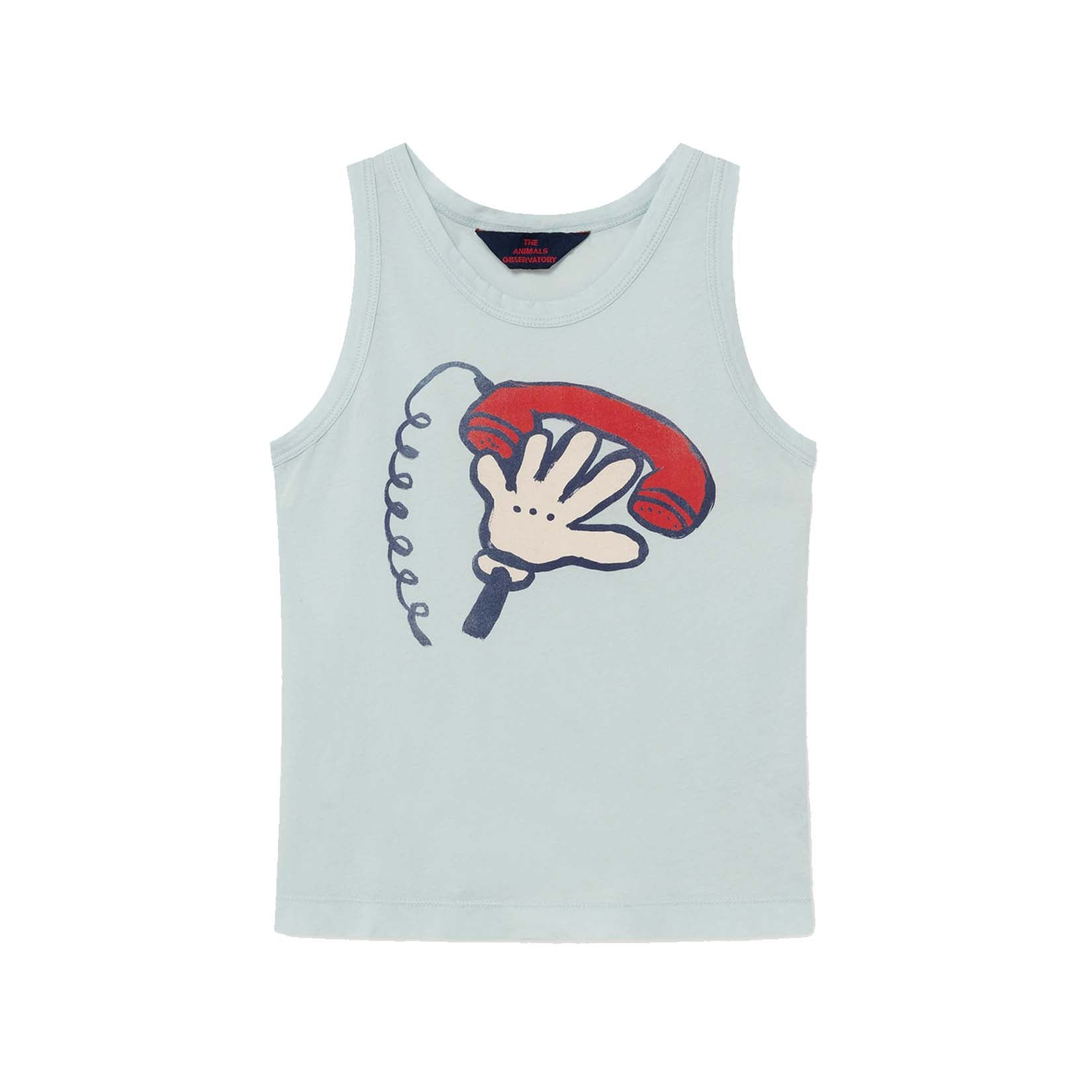 Boys Blue Telephone Cotton Tank Top