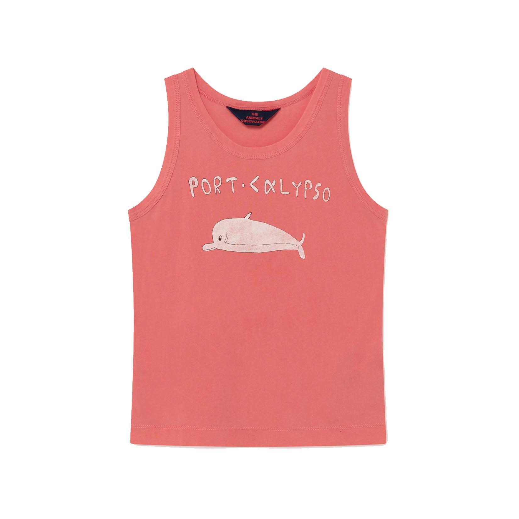 Boys Red Dolphin Cotton Tank Top